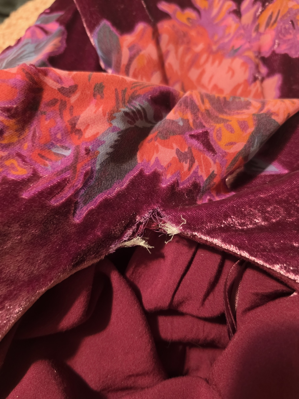 Free People Plum Velvet Floral V-Neck Maxi Dress - Picture 4 of 8